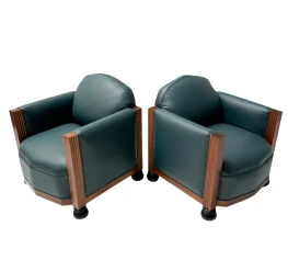 Two Art Deco Amsterdamse School Lounge Chairs by Fa. Drilling Amsterdam, 1920s